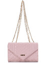 Dámská kabelka, ozdobně prošívaná, s řetízkem Wittchen, světle růžová, ekologická kůže
