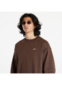 Pánská mikina Nike Solo Swoosh Fleece Crew Sweatshirt Baroque Brown/ White