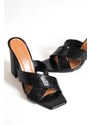 Capone Outfitters Capone 015 Heels, Flat Toe Women's Black Slippers