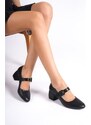 Capone Outfitters Capone Round Toe Women's Buckle Mid Heel Shoes.