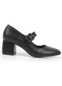 Capone Outfitters Capone Round Toe Women's Buckle Mid Heel Shoes.