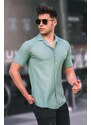 Madmext Men's Mint Green Short Sleeve Shirt 5500