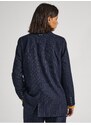 Tmavě modré dámské pruhované sako s příměsí vlny Pepe Jeans Rene - Dámské