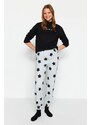 Trendyol Gray 100% Cotton Starry Knitted Pajamas Bottoms