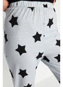 Trendyol Gray 100% Cotton Starry Knitted Pajamas Bottoms