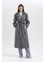 DEFACTO Relax Fit Faux Leather Trenchcoat