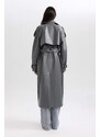 DEFACTO Relax Fit Faux Leather Trenchcoat