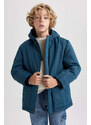 DEFACTO Hooded Fleece Lined Coat