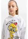 DEFACTO Oversize Fit Looney Tunes Licensed Hooded Sweatshirt