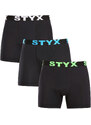 3PACK pánské funkční boxerky Styx černé (3W96012)