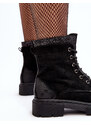 Kesi Zdobené dámské pracovní boty se zipem Black Santelia