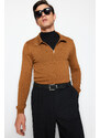Trendyol Camel Slim Fit Polo Neck Knitwear Sweater