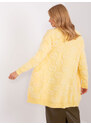 Fashionhunters Světle žlutý dámský kardigan s kapsami