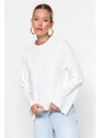 Trendyol Ecru Premium Spanish Sleeve Crew Neck Regular/Regular Fit Knitted T-Shirt