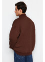 Trendyol Limited Edition Brown Oversize/Wide-Fit Fleece Thick Sweatshirt