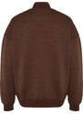 Trendyol Limited Edition Brown Oversize/Wide-Fit Fleece Thick Sweatshirt