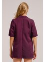 armonika Women's Purple Short Sleeve Two-Button Oversized Jacket