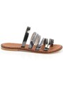 Capone Outfitters Capone Thumb Detailed Banded Platinum Women's Slippers.
