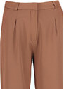 Trendyol hnědé široké nohavice skládané tkané kalhoty