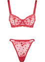 Trendyol Red Embroidered Lace Capless Knitted Underwear Set