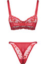 Trendyol Red Embroidered Lace Capless Knitted Underwear Set