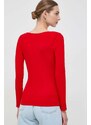 Tričko s dlouhým rukávem Guess KARLEE červená barva, W2YP46 KBCO2