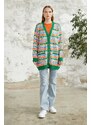 InStyle Rana Patterned Knitwear Cardigan - Green