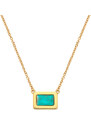 Pozlacený náhrdelník Hot Diamonds X Gemstones Rectangle DN179Pozlacený náhrdelník Hot Diamonds X Gemstones Rectangle DN179