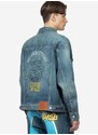 Džínová bunda Evisu Kamon Embossed Denim Jacket pánská, přechodná, oversize, 2ESHTM3DJ710LFCS INDIGO DARK TONE