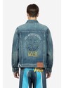 Džínová bunda Evisu Kamon Embossed Denim Jacket pánská, přechodná, oversize, 2ESHTM3DJ710LFCS INDIGO DARK TONE