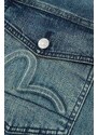 Džínová bunda Evisu Kamon Embossed Denim Jacket pánská, přechodná, oversize, 2ESHTM3DJ710LFCS INDIGO DARK TONE