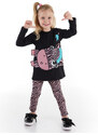 Denokids Zip-Up Zebra Girls Kids Tunic Leggings Suit