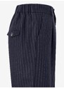 Tmavě modré dámské kalhoty s příměsí vlny Pepe Jeans Rene - Dámské