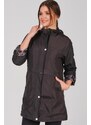 Z6721 DEWBERRY WOMEN'S TRENCH COAT-PLAIN BLACK