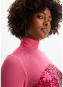bonprix Šaty s pajetkami a síťovinou Pink