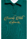 Trendyol Emerald Green Shirt Collar With Embroidery Regular Fit, Fleece Inside Knitted Sweatshirt