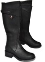 Fox Shoes Black Faux Leather Women's Boots
