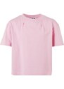 Urban Classics Kids Dívčí organické oversized plisované tričko dívčí růžové