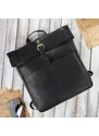 Prémiový kožený batoh na notebook Kabelky od Hraběnky; černá