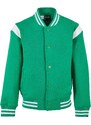 Urban Classics Kids Boys Inset College Sweat Jacket bodegagreen/bílá