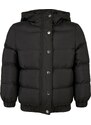 Urban Classics Kids Dívčí bunda Puffer s kapucí černá