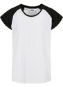Urban Classics Kids Dívčí kontrastní raglánové tričko bílo/černé