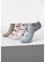 Urban Classics Accessoires Ovocné neviditelné ponožky z recyklované příze 4 balení šedá+krémová+světlemodrá+růžová