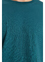Trendyol Petrol Základní Běžný / Real Fit Tričkový Dlouhý rukáv Tričko ze 100% bavlny