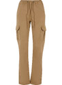 UC Ladies Dámské keprové kalhoty s vysokým pasem unionbéžové