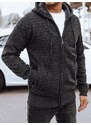 Dstreet Trendy grafitový pánský svetr s kapucí