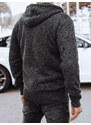 Dstreet Trendy grafitový pánský svetr s kapucí