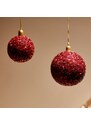 Set tří červených vánočních ozdob Kave Home Briam 5 cm