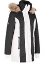 bonprix Krátký outdoorový kabát s umělou kožešinou, voděodolný Černá