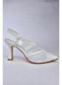 Fox Shoes P372733109 Women's White Mesh Detailed Heeled Shoes